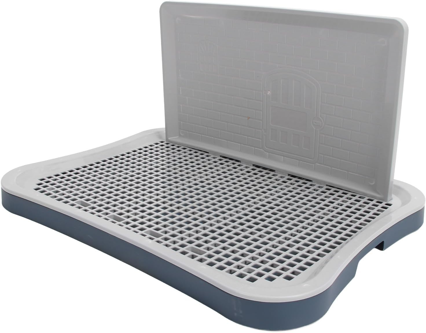 Toilette per Cani con Parete Paraspruzzi Rimovibile Toilette per Addestramento per Cani in Rete per Interni per Animali Domestici Porta Assorbenti per pipì da Addestramento (White)