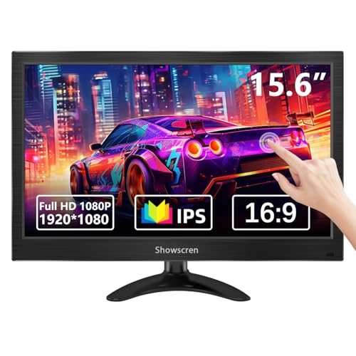 Monitor portatile touchscreen da 15,6 pollici, monitor per computer IPS FHD 1920X1080P 99% sRGB Monitor desktop HDMI/USB C con altoparlanti per PC Laptop, supporto multiuso, VESA : Informatica