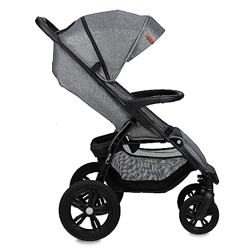 MoMi MIYA Passeggino per bambini da 6 mesi (fino a 22 kg), cintura di sicurezza regolabile a 5 punti, cestino per la spesa, coprigambe, portabicchieri, parapioggia e zanzariera : Prima infanzia