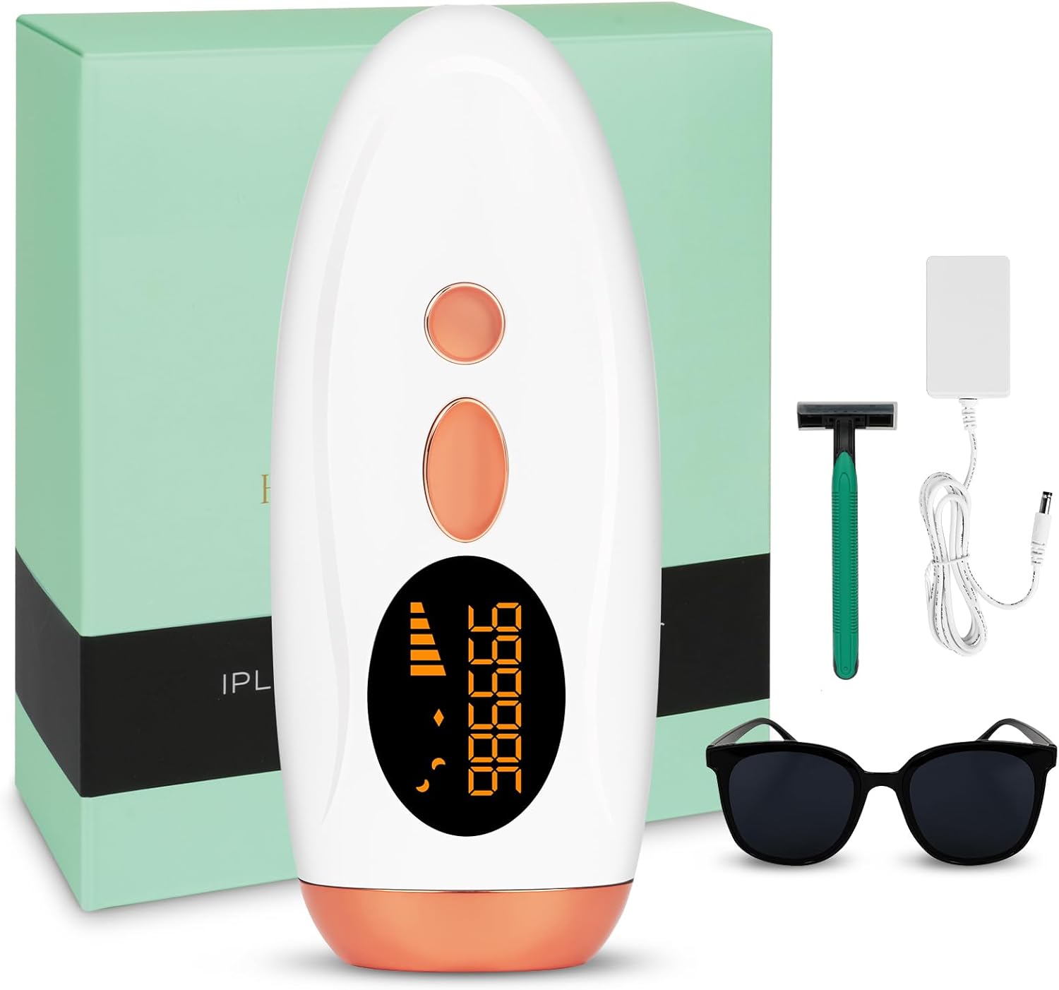 BUTBU Epilatore Luce Pulsata IPL, Laser per Donna e Uomo, 5 Livelli di Energia Regolabile, 999,990 Luce Pulsata Epilatora, per Adatto a Corpo/Viso/Ascelle/Gambe Sensibili (Bianco)