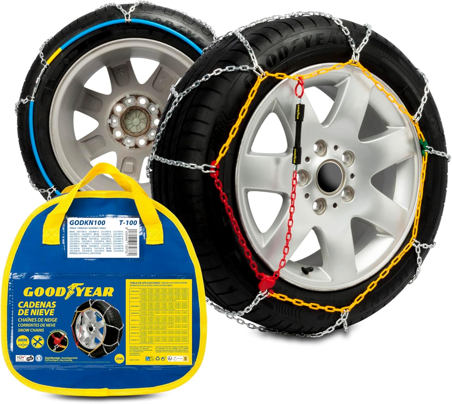 Goodyear Set di 2 Catene da Neve in Tessuto per Auto Ultra GRIP Taglia L