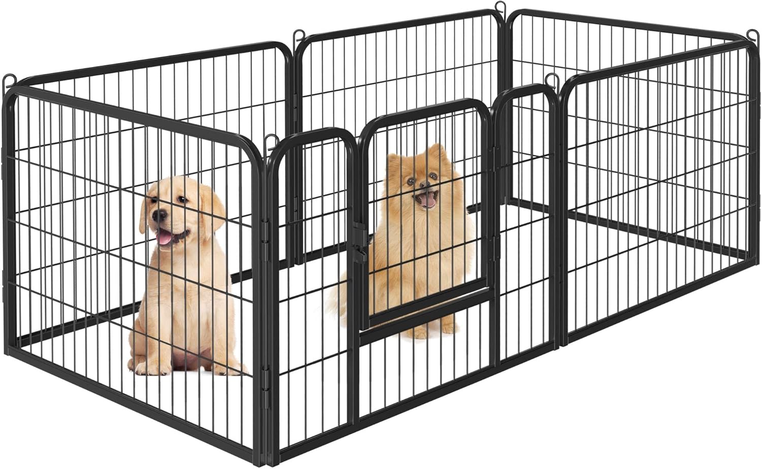 Yaheetech Fence for Dogs Puppies Rabbits Cats Pets Indoor and Outdoor Garden Mesh Fence Iron Pack of 6 80 x 60 cm