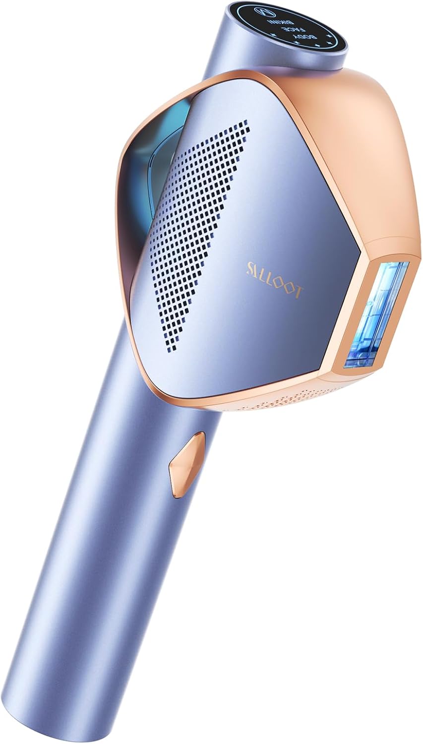 Epilatore Luce Pulsata IPL con tecnologia 360°Frost 5°C Sapphire, Epilazione laser indolore con APP Smart AI, 24J & 15 livelli di energia e flash a velocità 2X, per Donna e Uomo ascelle, corpo, bikini