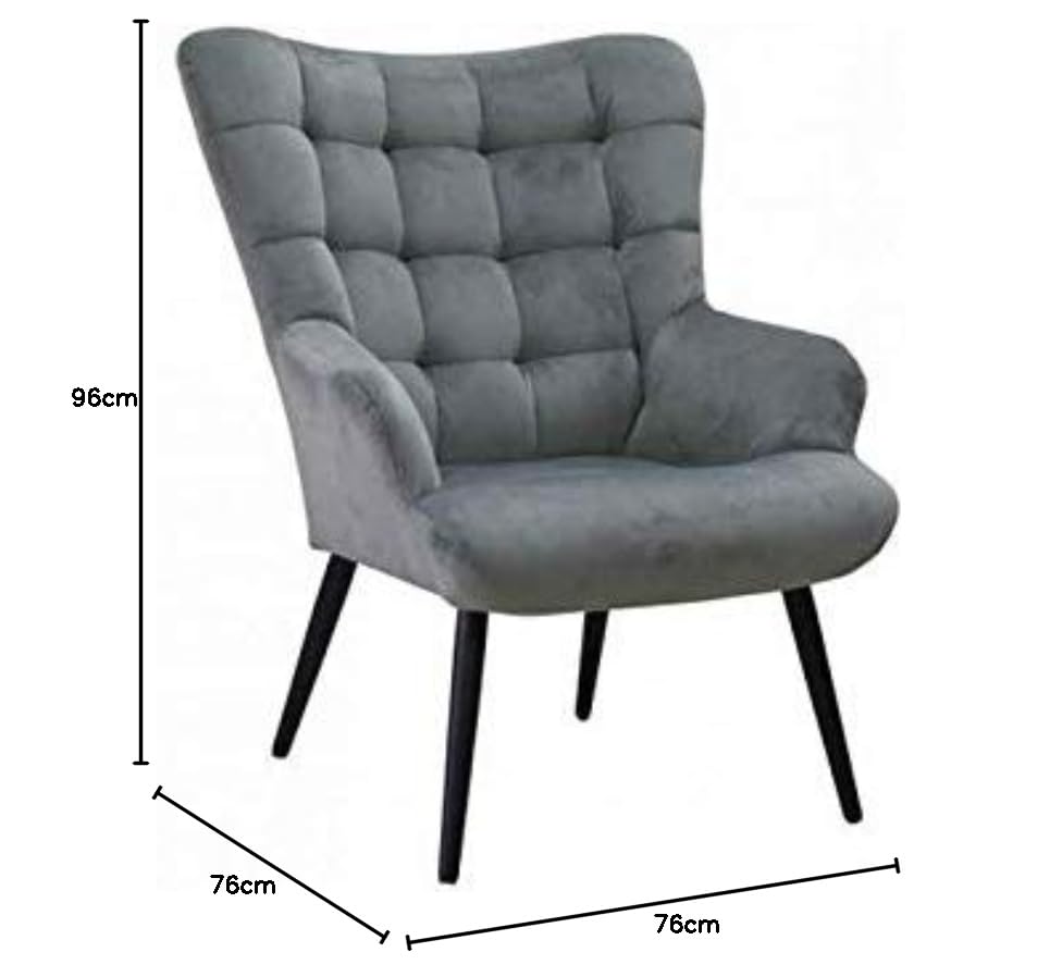 Fashion Commerce Poltrona Jennifer Velluto, Grigio : Amazon.it: Casa e cucina