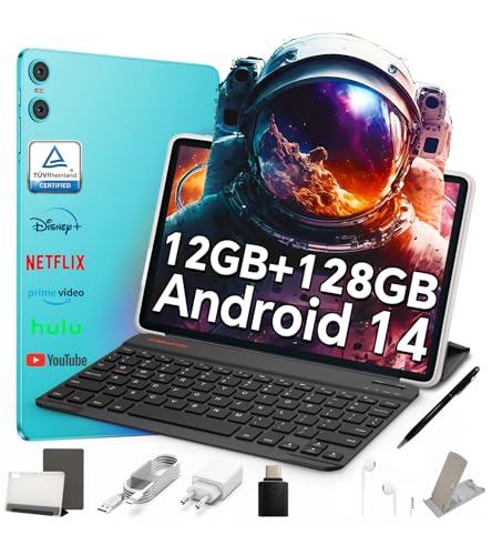 TECLAST P30 Android 14 Tablet 10.1 Pollici, 12GB RAM 128GB ROM(TF 3TB), 2GHz Octa Core, Widevine L1/5GHz WiFi/GPS/OTG/BT5/6000mAh/Tablet con Custodia Tastiera Penna 3.5mm Auricolari, 8 Accessori 2025 : Informatica