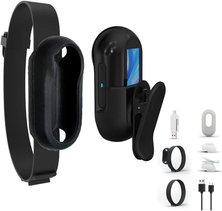 HeeDz Videocamera per collare per gatti, videocamera HD 1080P wireless e monitor, mini videocamera portatile stabile per sport con registrazioni video, per collare per cani, telecamera di sicurezza