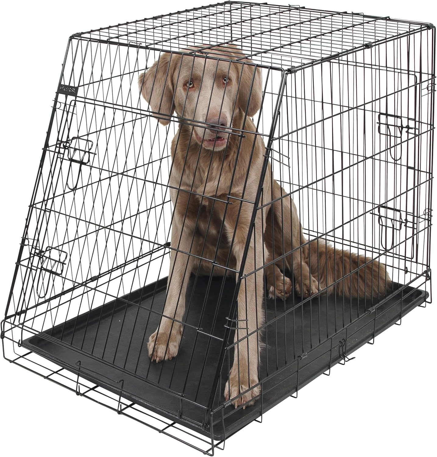 Kerbl Slant Anteriore Cane Gabbia Pieghevole 2 Porte, 76 x 54 x 64 cm, Nero