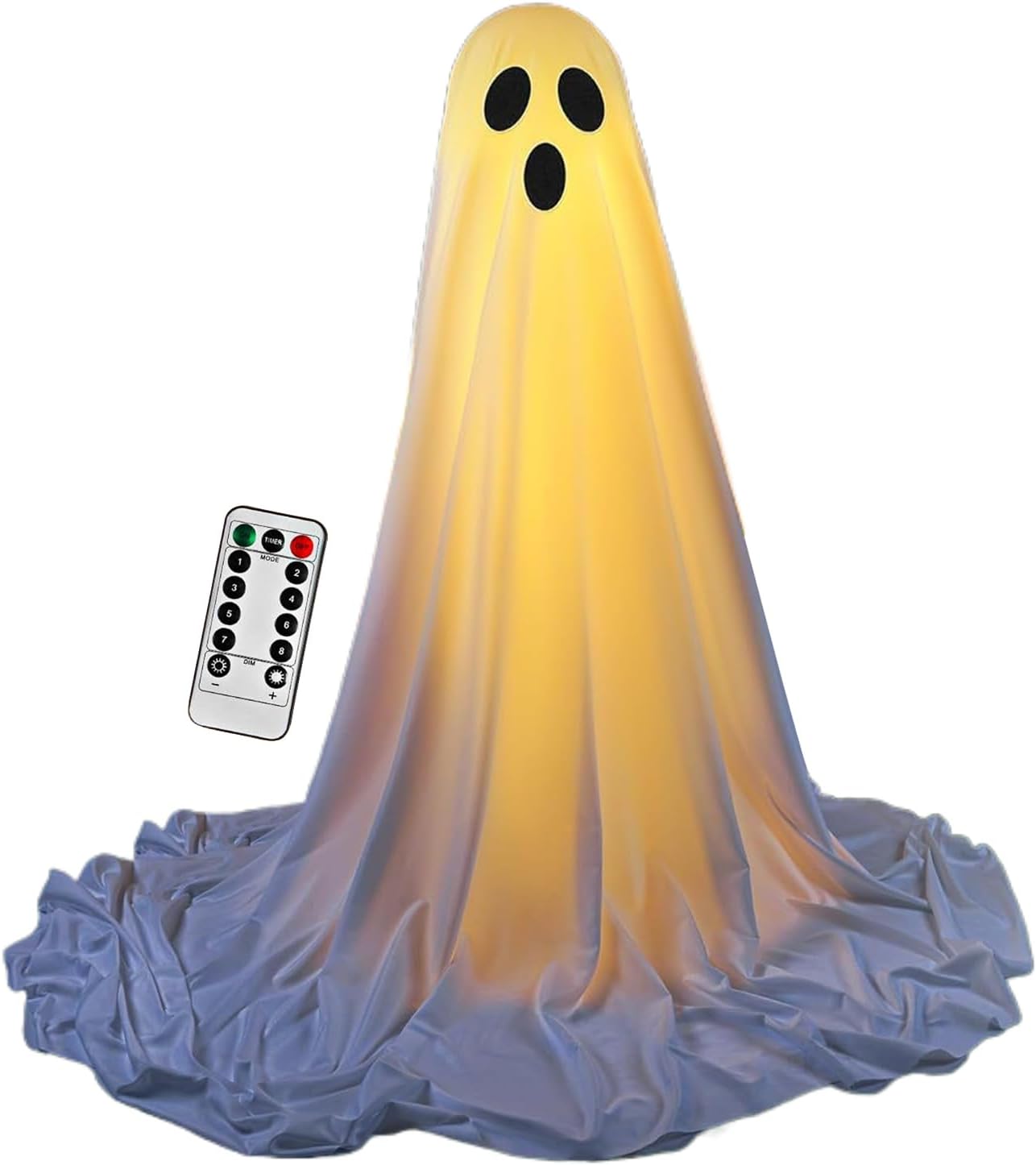 Grandi fantasmi di stoffa bianca illuminatii | Decorazioni fantasma scintillanti con luci a LED,grandi decorazioni di Halloween per esterni con telecomando, per casa, giardino, cortile