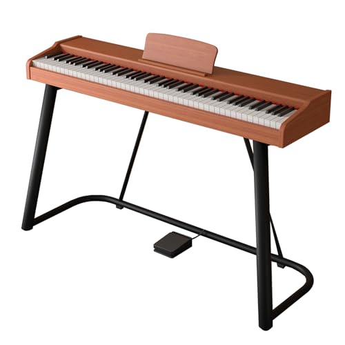Tastiera pesata 88 tasti con supporto, pedale Sustain, pianoforte digitale con azione a martello, tastiera elettronica portatile di dimensioni standard con doppi altoparlanti, supporto Bluetooth MIDI : Amazon.it: Strumenti Musicali