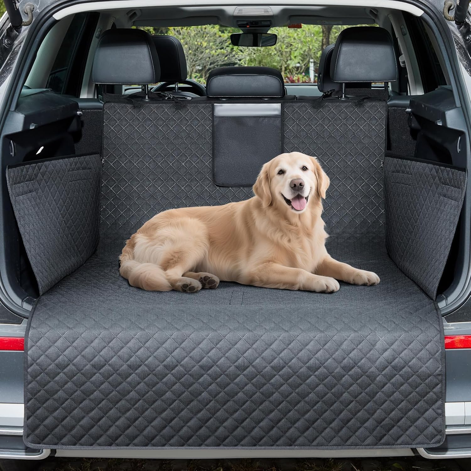 Lekespring Car Cover for Dogs with Side Protection 鈥?Waterproof Non-Slip Car Boot Cover for Dogs, Universal Cover for Car Trunks, SUVs, and Estates, Machine Washable