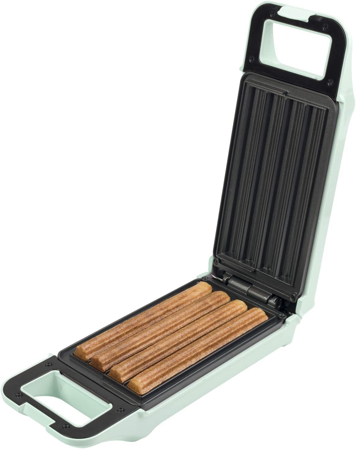 Bestron Churros Maker, macchina per waffle fino a 4 churros, design retrò, 700 watt, Sweet Dreams collezione, Colore: Verde