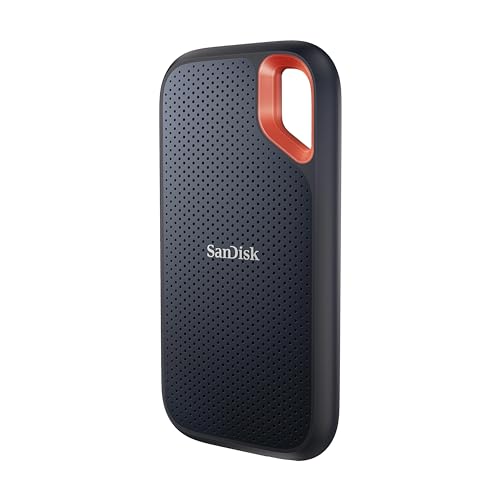 SanDisk 2TB Extreme SSD portatile, Unità a stato solido NVMe esterna, fino a 1050 MB/s, USB C, USB 3.2 Gen 2x2, Indice di protezione IP65 per la resistenza ad acqua e polvere, Nero : Informatica