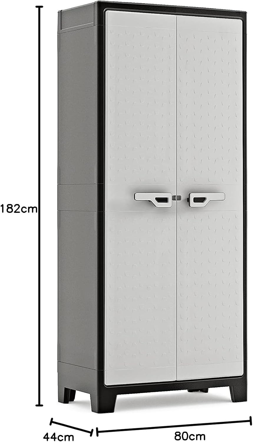 Keter Armadio Alto Titan con Ripiani Regolabili, da interno ed esterno, 80 x 44 x 182 cm