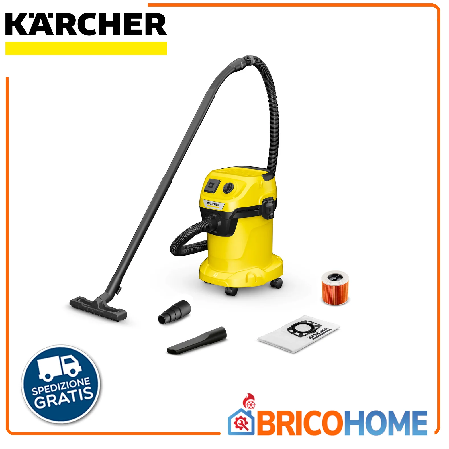 Aspirapolvere solidi e liquidi 1000W WD 3 P - Kärcher