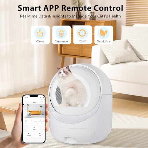 Opetdo Lettiera Gatto Autopulente 70L   10L, Lettiera Automatica per Gatti con Monitoraggio Sanitario APP, Isolamento Odori/Comando APP per Più Gatti : Amazon.it: Prodotti per animali domestici