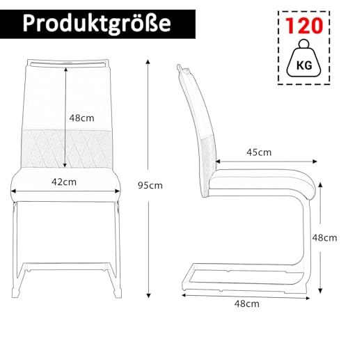 KnSam Set di 2 sedie moderne per sala da pranzo, schienale in similpelle e lino, schienale alto, schienale imbottito, per sala da pranzo, cucina, ospite, sedia da ufficio, bianco : Amazon.it: Casa e cucina