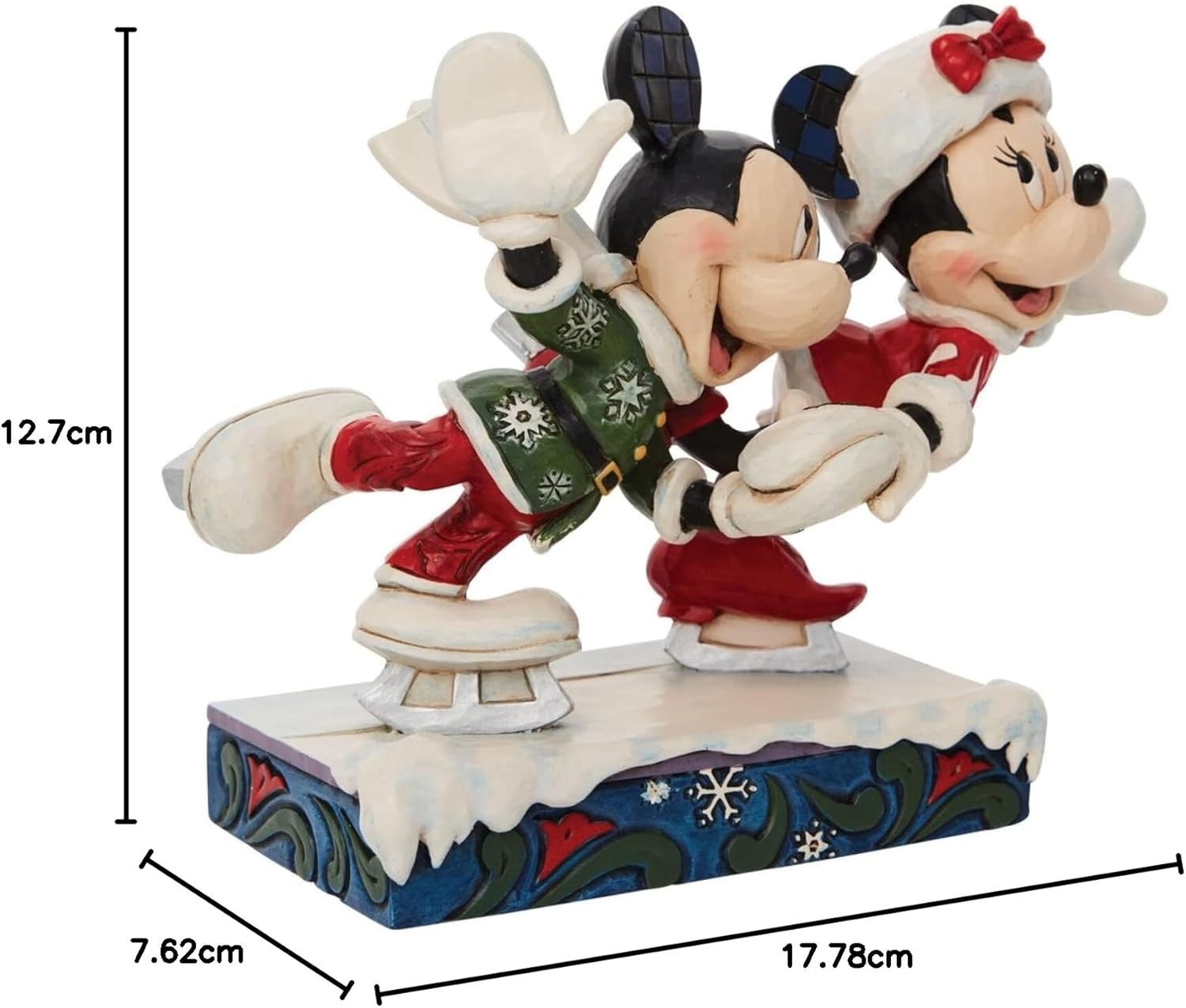 Enesco Disney Tradition Minnie e Topolino Pattinaggio su ghiaccio, statuetta, altezza 12,7 cm