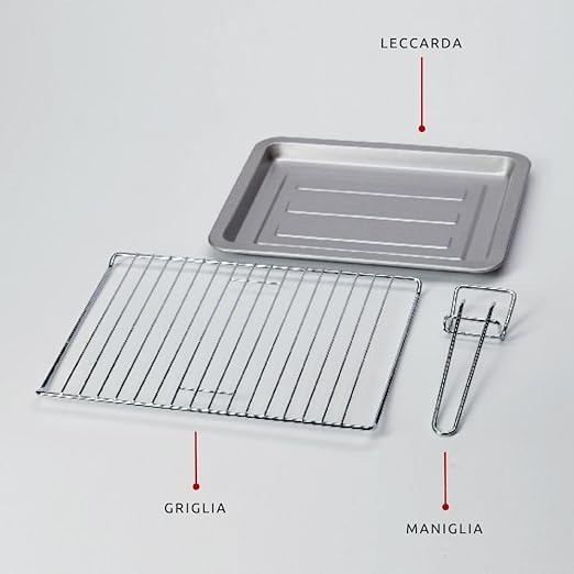 Ariete 979 Forno Elettrico di Design 18 Litri - Ideale per pizza da 30 cm - Doppio vetro - 1380 Watt - Acciaio Inox - Linea Vintage - Verde