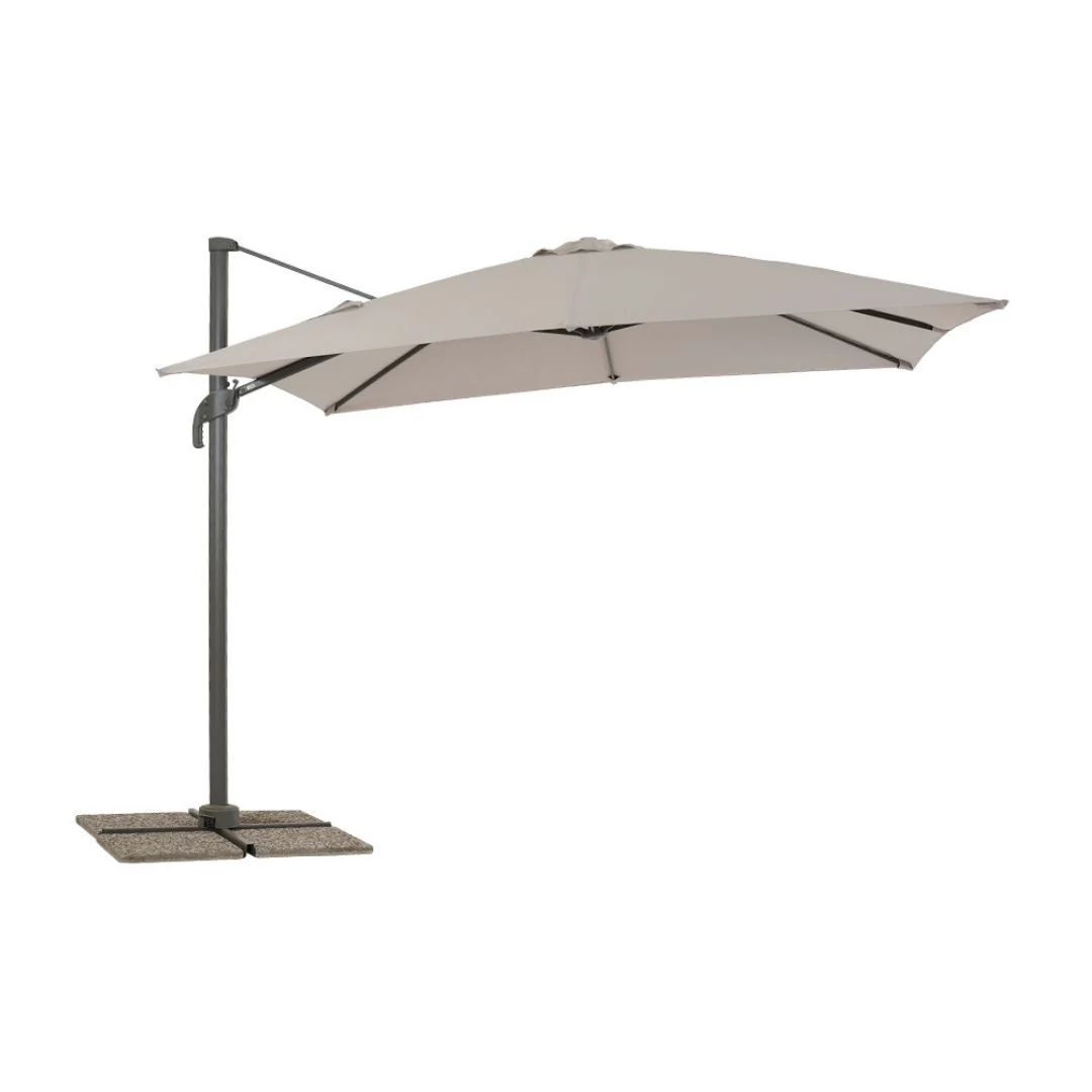 Minerva 3x3m - Ombrellone quadrato da giardino colore grigio