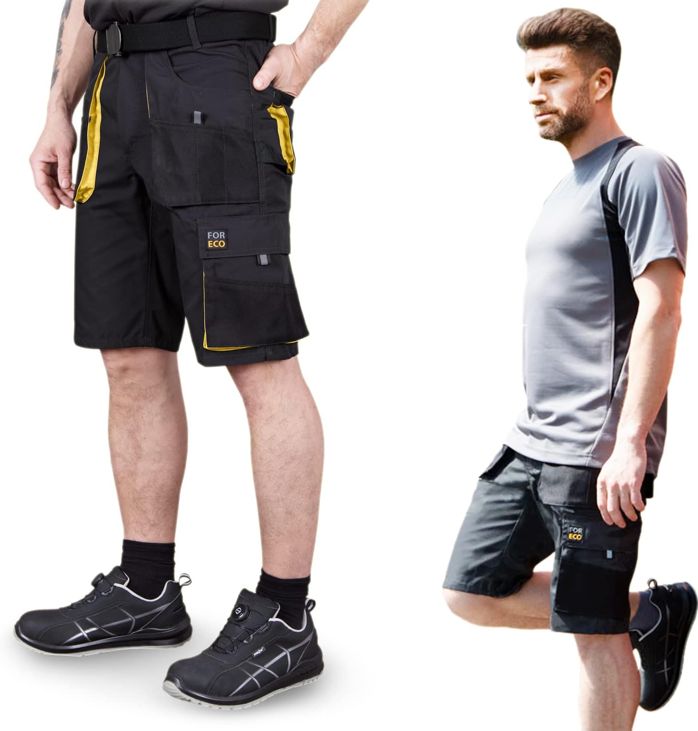 Men's Shorts Summer Work Shorts Work Trousers Short Work Trousers with 6 Pockets Men's Shorts Men Pants Short Summer Trousers Men in 4 Colours & 6 Sizes Size: S-3XL
