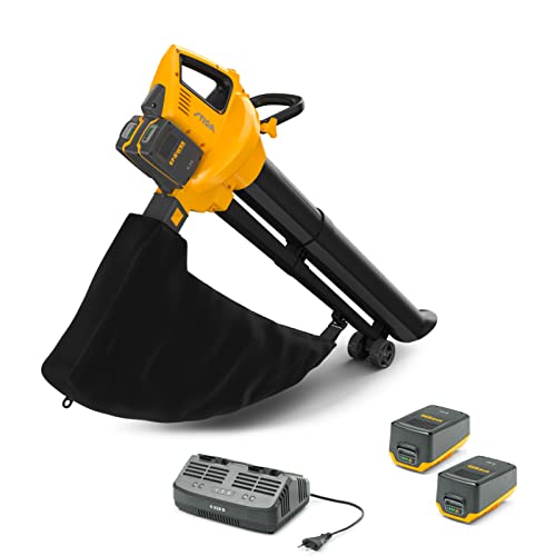 Stiga VS 100e 3in 1 aspirapolvere e soffiatore di foglie con smerigliatrice, Incl. 2 x 20 V (4 Ah) Batteria e caricabatterie : Giardino e giardinaggio