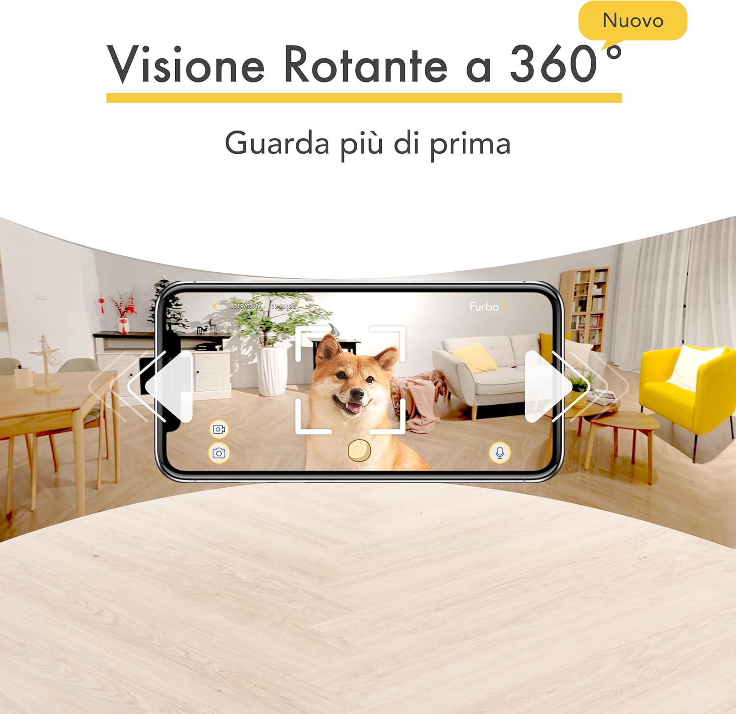 Furbo Videocamera 360° per Cani con Pacchetto Sicurezza Casa