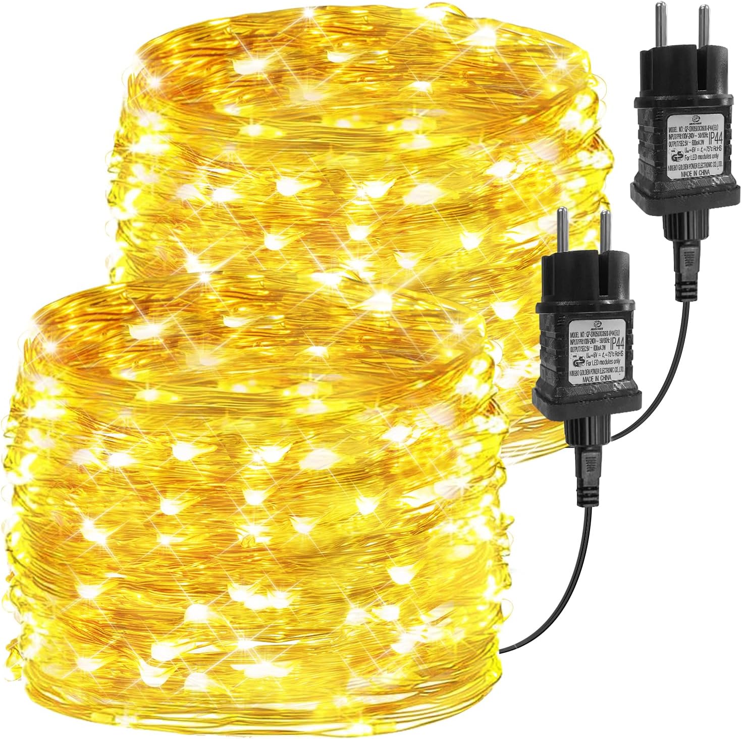 Lagriner Stringa Luci LED, 2 Pezzi 10 metri 100 Led Rame filo Catene Luminose Lucine Fata Luci, Impermeabili Lucine Decorative per Natale, Matrimonio, Giardino, Interni e Estern (Bianco Caldo)