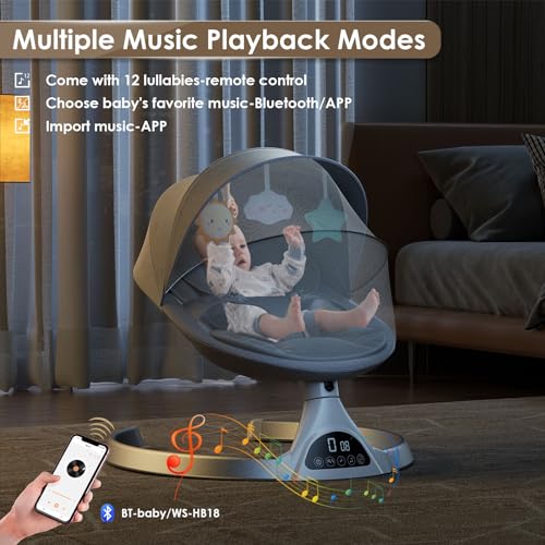 Sdraietta Neonati Elettrica,Aomdom Altalena Neonato Elettrica 0 9 kg 5 Velocità d’oscillazione Sdraietta a Dondolo per Neonati Elettrico telecomando e APP,Materiale sfoderabile Bianco… : Prima infanzia