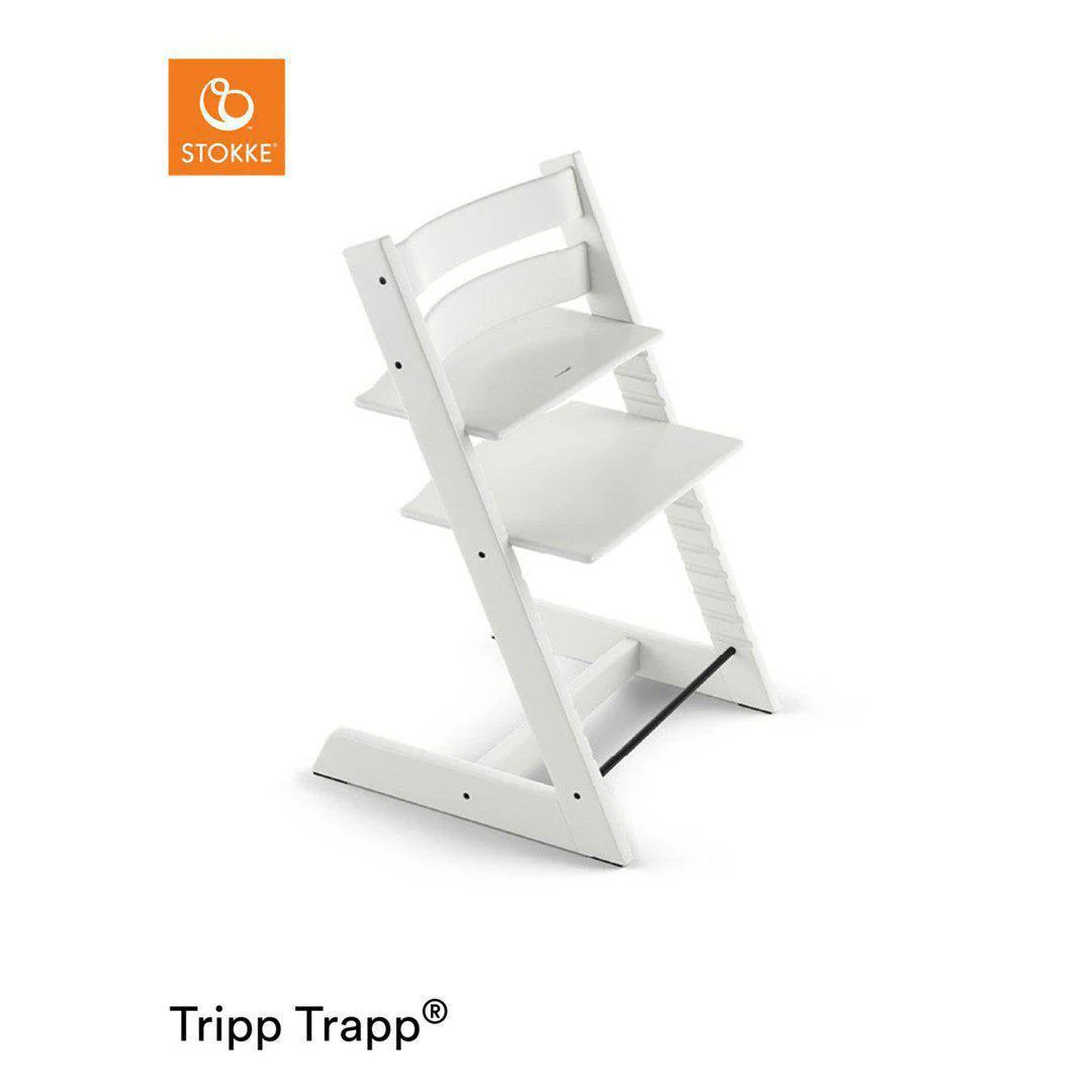 Seggiolone Stokke Tripp Trapp – Sedia per bambini regolabile in altezza e che cresce con il bambino, in bianco, ergonomica