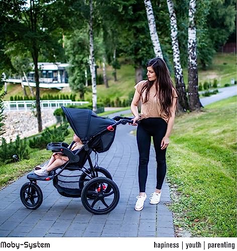 Moby System Passeggino Runner a Tre Ruote per Neonati e Bambini Fino a 15 kg   Ideale per Montagna, Maneggevole e Pieghevole, Colore Nero : Amazon.it: Prima infanzia