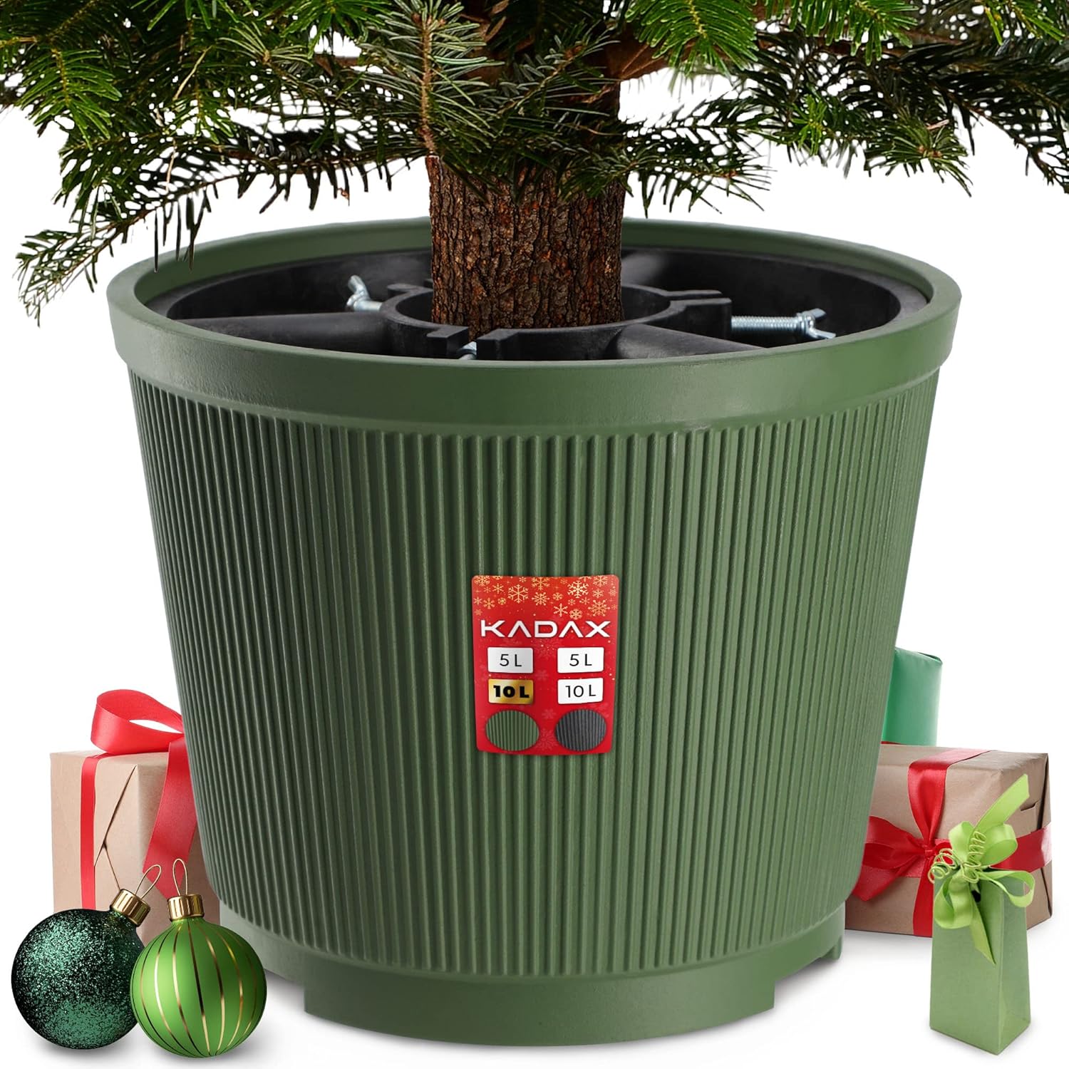 KADAX Supporto per Albero di Natale in Plastica Riciclata (Altezza Fino a 250 cm/Verde)