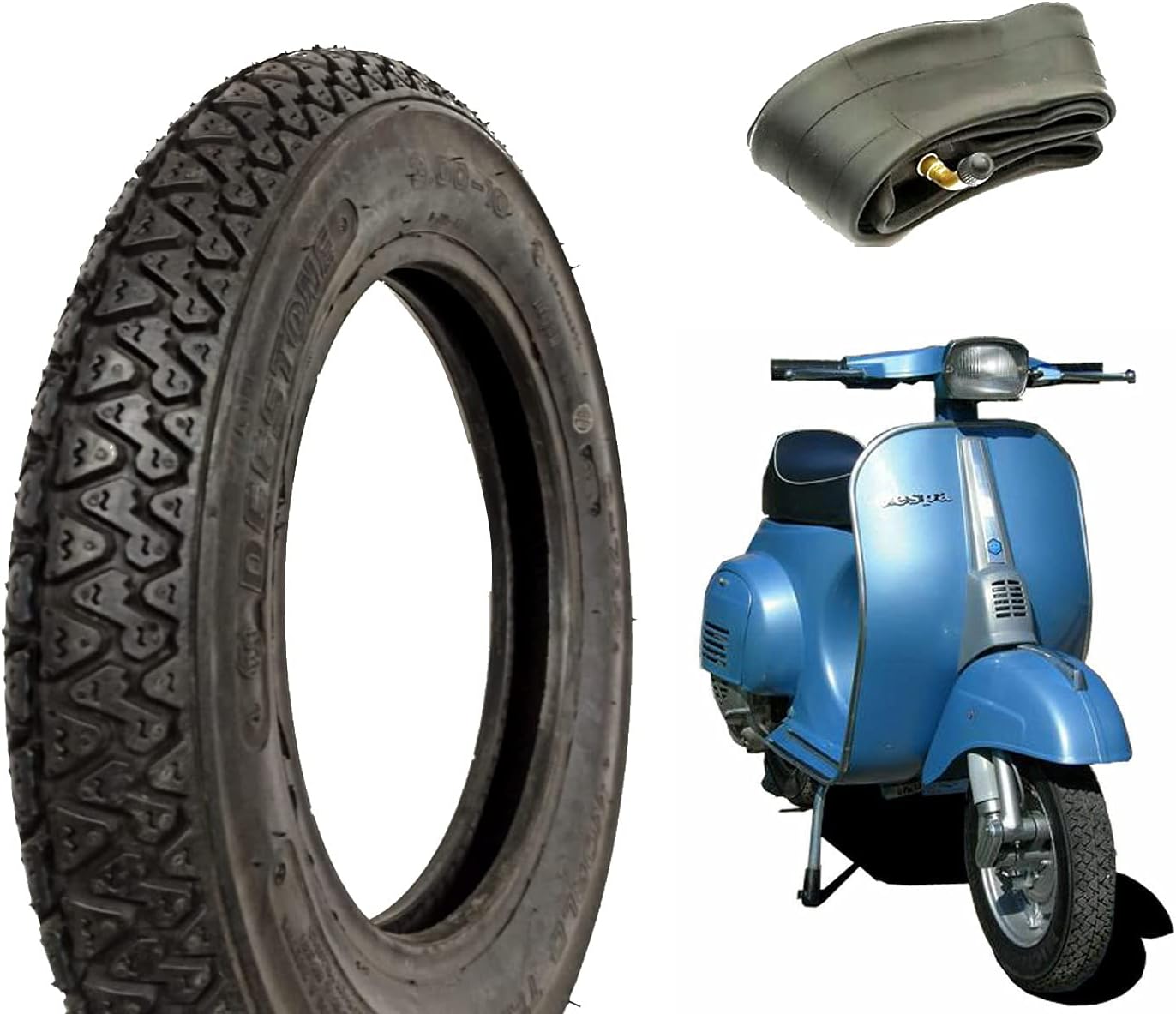 Dexestone 3.00-10 42J Tyre + Michelin Design Tyre Camera Compatible with Vespa 50 Special PK 50