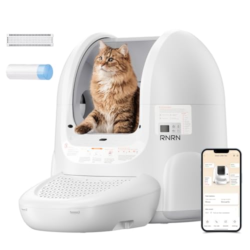 RNRN V1 Max Lettiera Gatto Autopulente, Lettiera Autopulente per Gatti Aperta 70L, Controllo APP, 360° Protezione Intelligente, Antiodore, per Più Gatti : Amazon.it: Prodotti per animali domestici