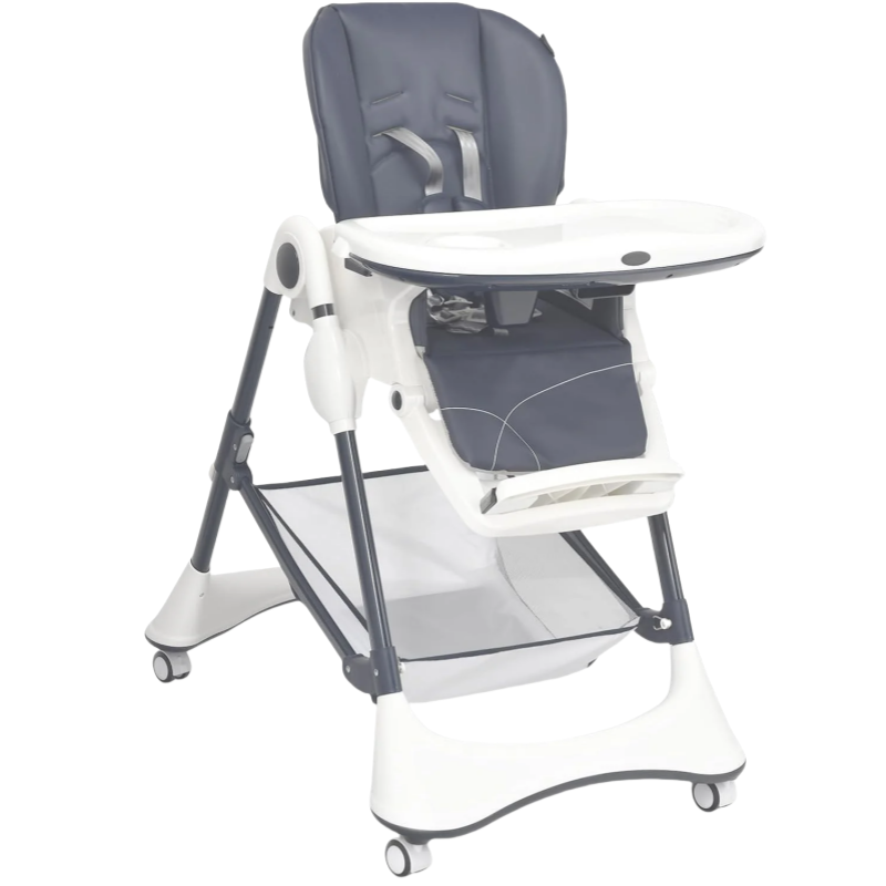 4-in-1 Seggiolone Portatile per Bambini, Seggiolone con Schienale per Alimentazione, con 7 Altezza del Sedile Regolabili, Ruote, Pieghevole