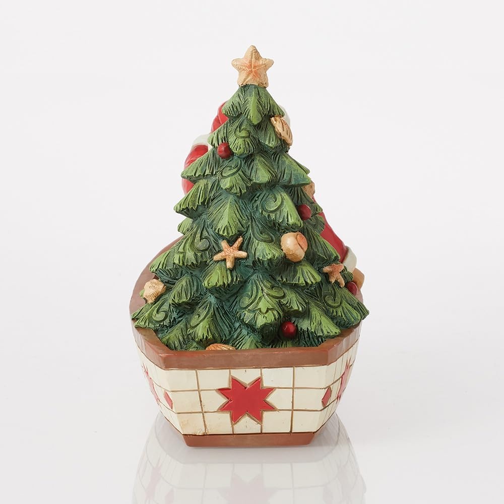 Enesco Heartwood Creek by Jim Shore Statuetta di Babbo Natale in barca con albero