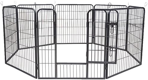 AQPET Recinto Modulare 80x80 cm per Cani, Gatti, Conigli e Roditori - 8 Pannelli Resistenti per Interno ed Esterno, Sicuro e Facile da Montare, Ideale per Casa e Giardino