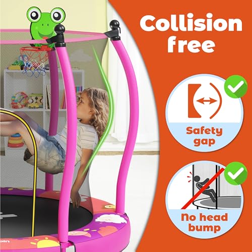 Happin Trampolino per bambini da 140 cm, set da gioco per interni ed esterni, per bambini da 1 a 6 anni, mini trampolino ultra sicuro per bambini con rete di sicurezza, regali per compleanno ragazzi e : Amazon.it: Sport e tempo libero