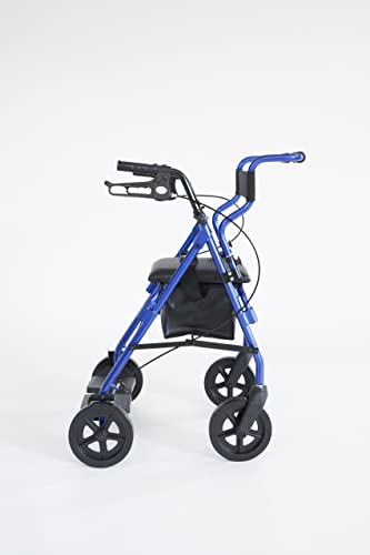 e wiwa Rollator in alluminio trasformabile in carrozzina, con pedane indipendenti, impugnature anatomiche regolabili in altezza, sedile, poggiaschiena, cestino : Amazon.it: Salute e cura della persona