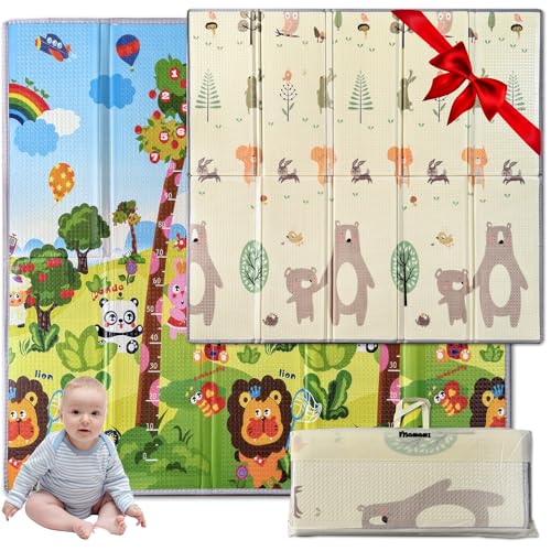Tappeto Gioco Bambini 200x180 Spessore 1,5 cm  Tappetone Neonato Morbido, Ideale Per Giocare in Sicurezza, Facile da Pulire e Non Tossico, Tappeto Gioco Bambini Pieghevole, Reversibile e Impermeabile : Prima infanzia