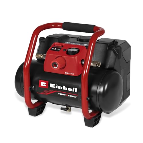 Einhell Compressore a batteria TE AC 36/150 Li OF Solo Power X Change (36 V, max. 8 bar, serbatoio da 6 l, capacità di aspirazione 150 l/min, manometro, senza olio, batteria esclusa) : Amazon.it: Fai da te