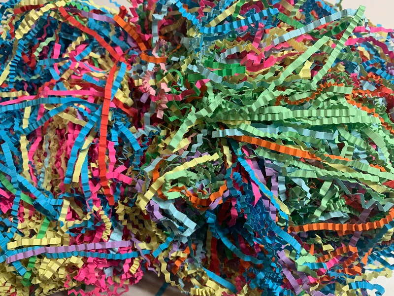 Rainbow Crinkle Shredded Paper