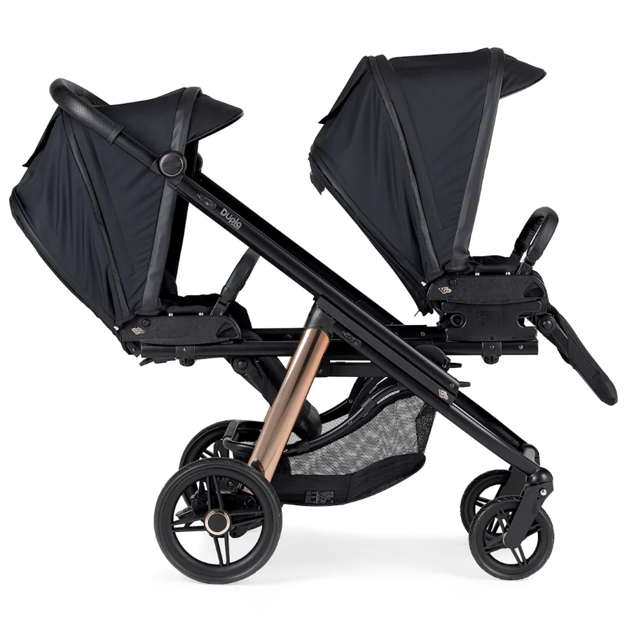 Bebecar Dupla Compact Preto Chassi Fumé Rosa