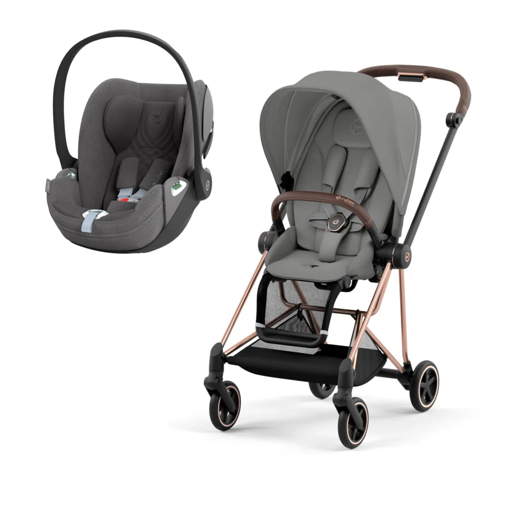 Cybex Mios Rosegold Mirage Grey + Cloud T Plus Mirage Grey
