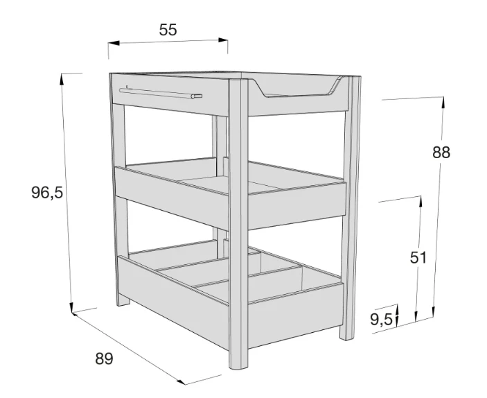 Alondra  Movel Muda Fraldas Dada Branco