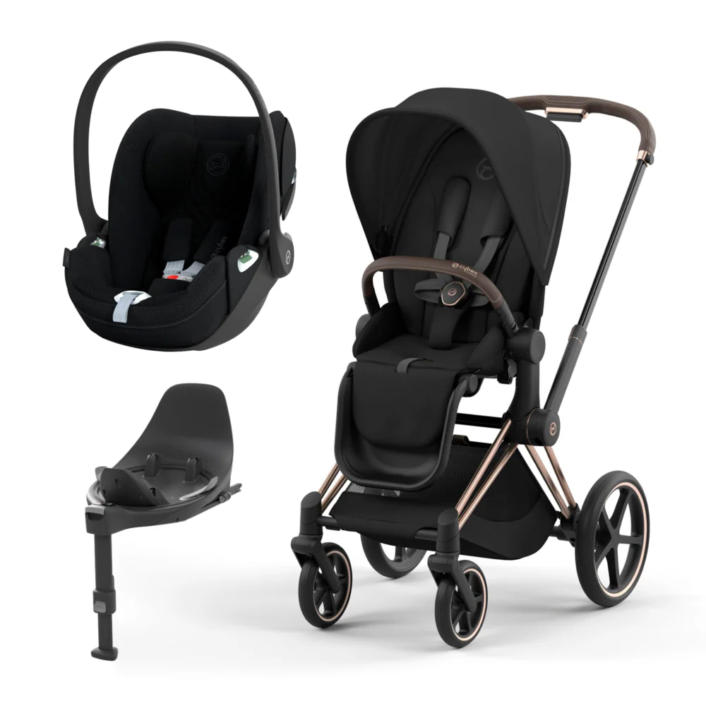 Cybex Priam Rose Gold Sepia Black + Cloud T Plus Sepia + Base T