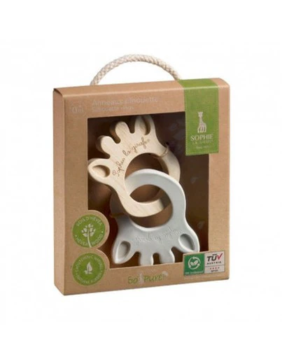 Sophie la girafe mordedor silhueta madeira