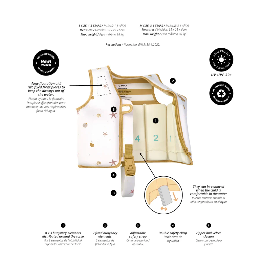 Saro Colete de Aprendizagem Sea Wonders Tam. M