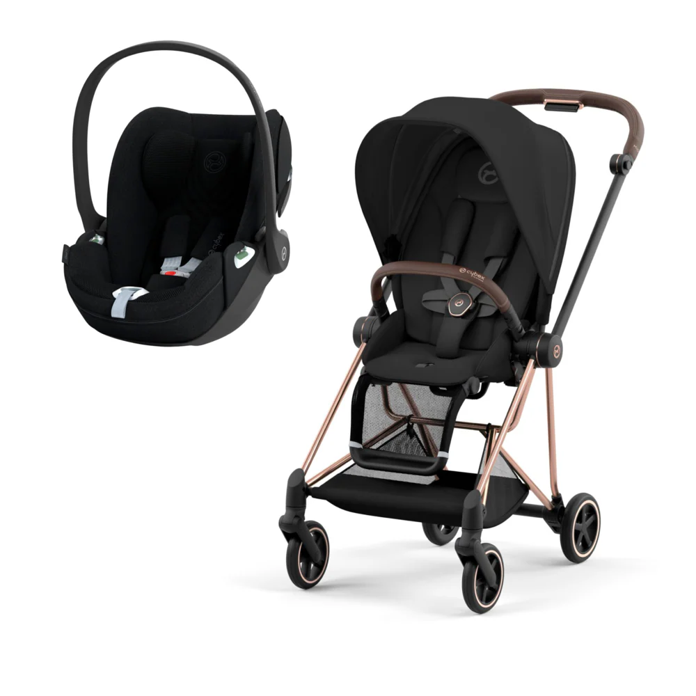 Cybex Mios Rosegold Sepia Black + Cloud T Plus Sepia Black