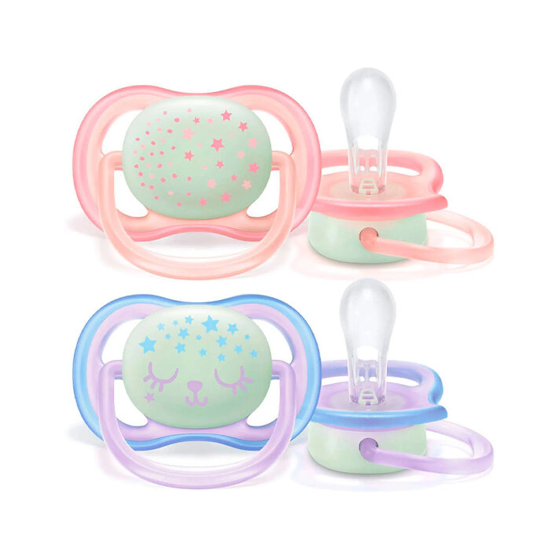 Philips Avent 2 chuchas ultra air night 0-6m menina