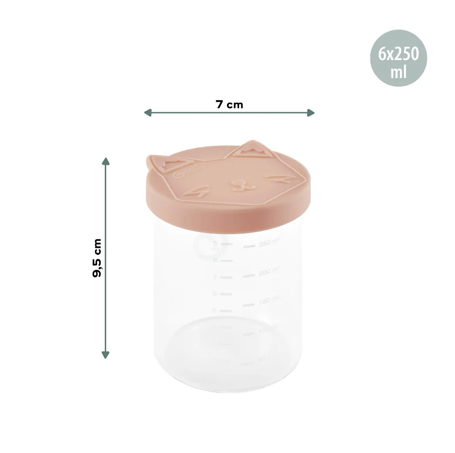 Babymoov ISY Bowls - Conjunto 6 Recipientes de Vidro 250 ml